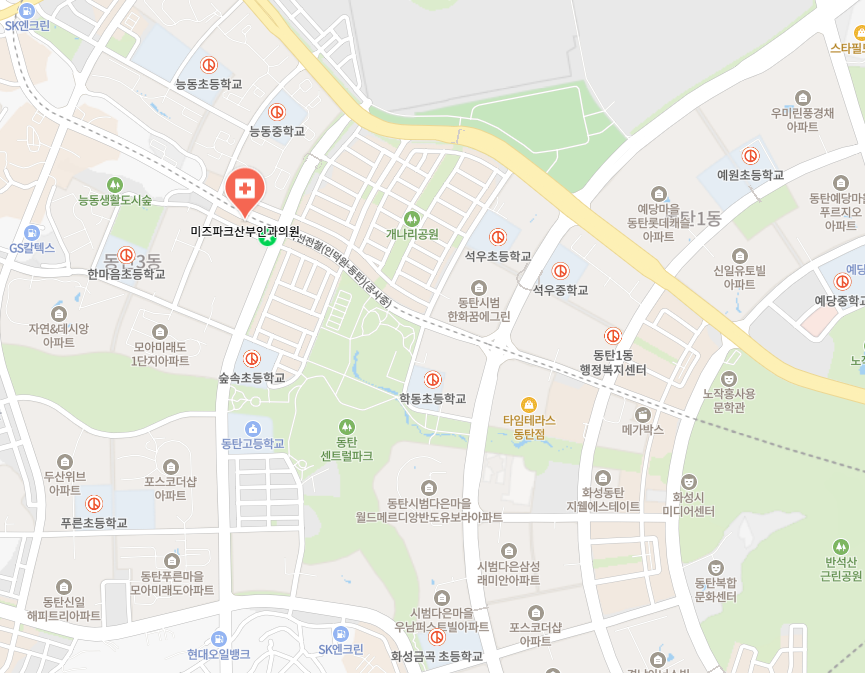 미즈파크산부인과 위치 네이버 지도